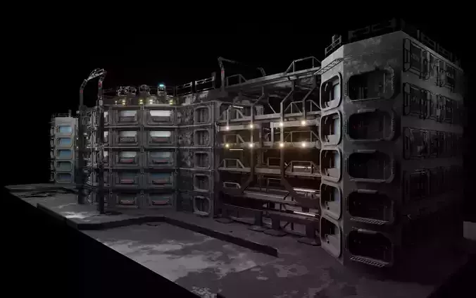 Base of operations computer center building 3d model 3D model