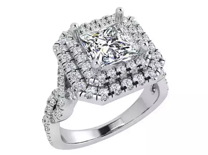 Princess Halo Twisted Ring 3653