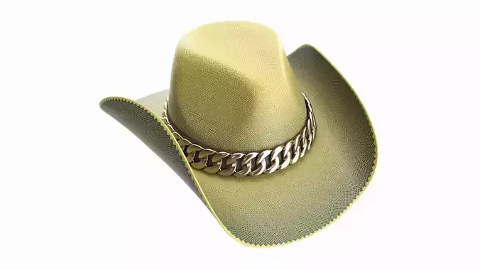 Woman cowboy fabric hat with curved brims