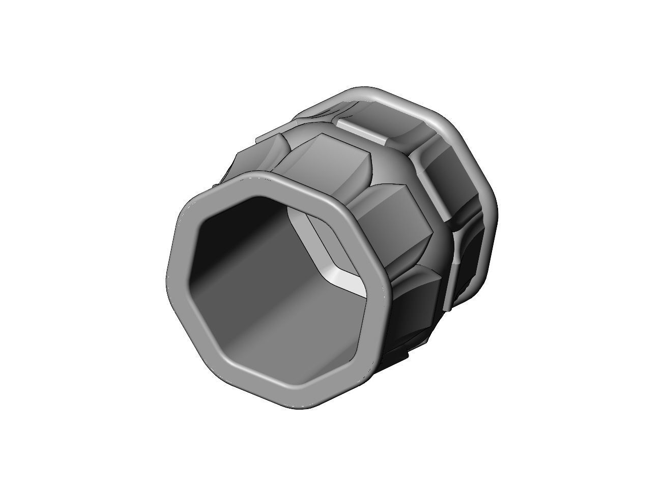 Octagonal decorative lotus bead vase and urn 3D print model_3