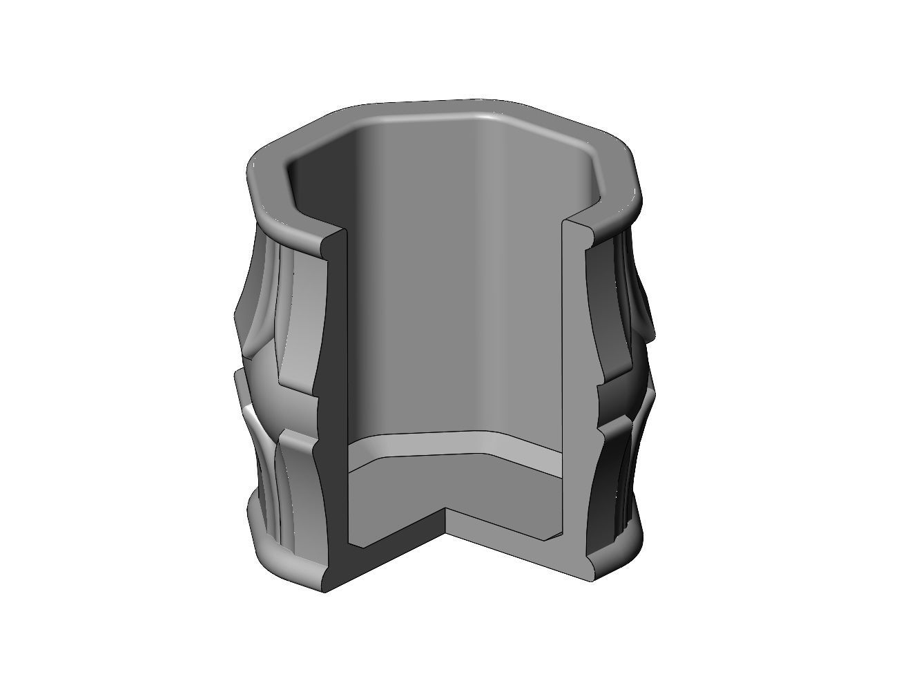 Octagonal decorative lotus bead vase and urn 3D print model_6