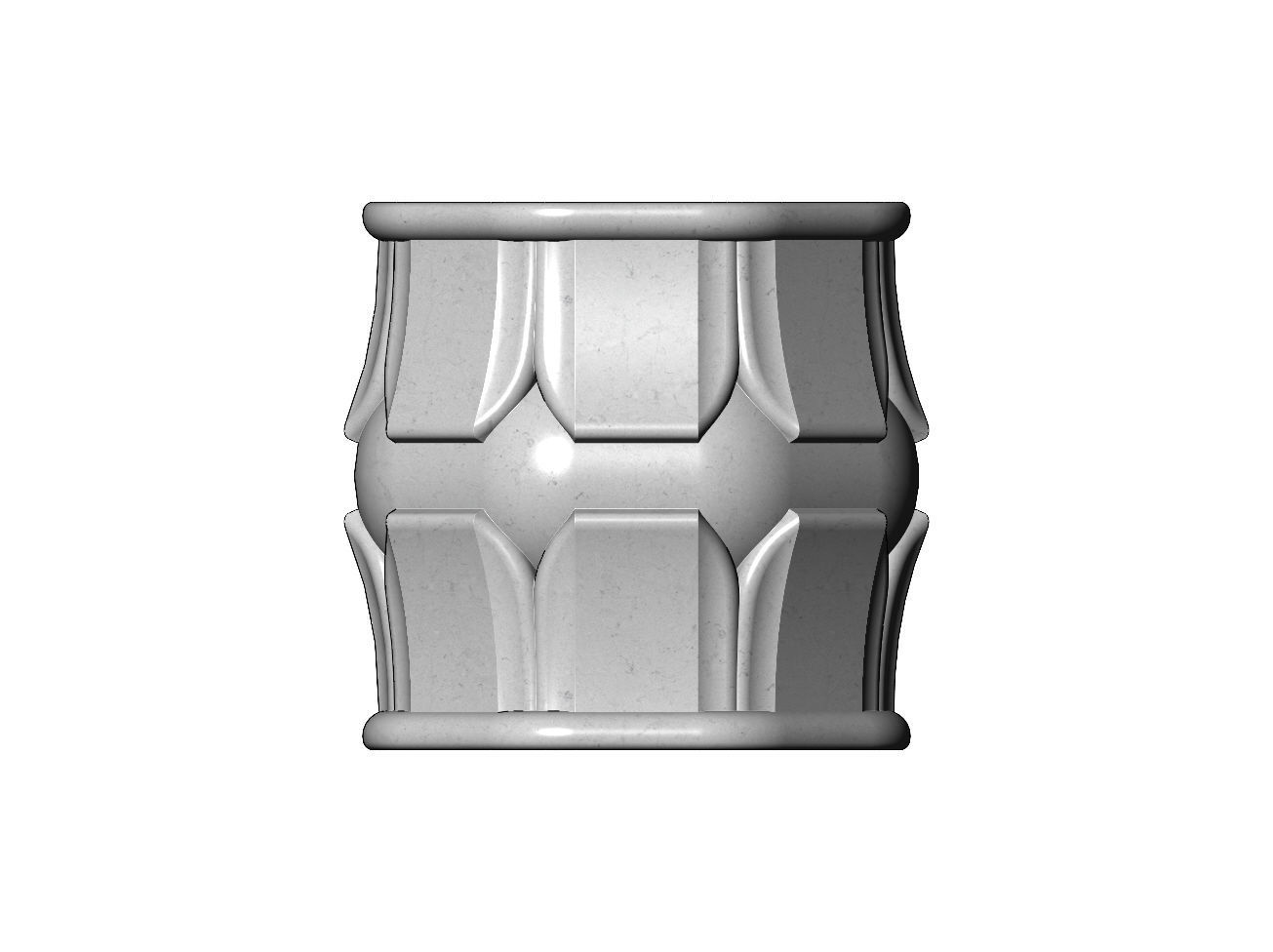 Octagonal decorative lotus bead vase and urn 3D print model_10