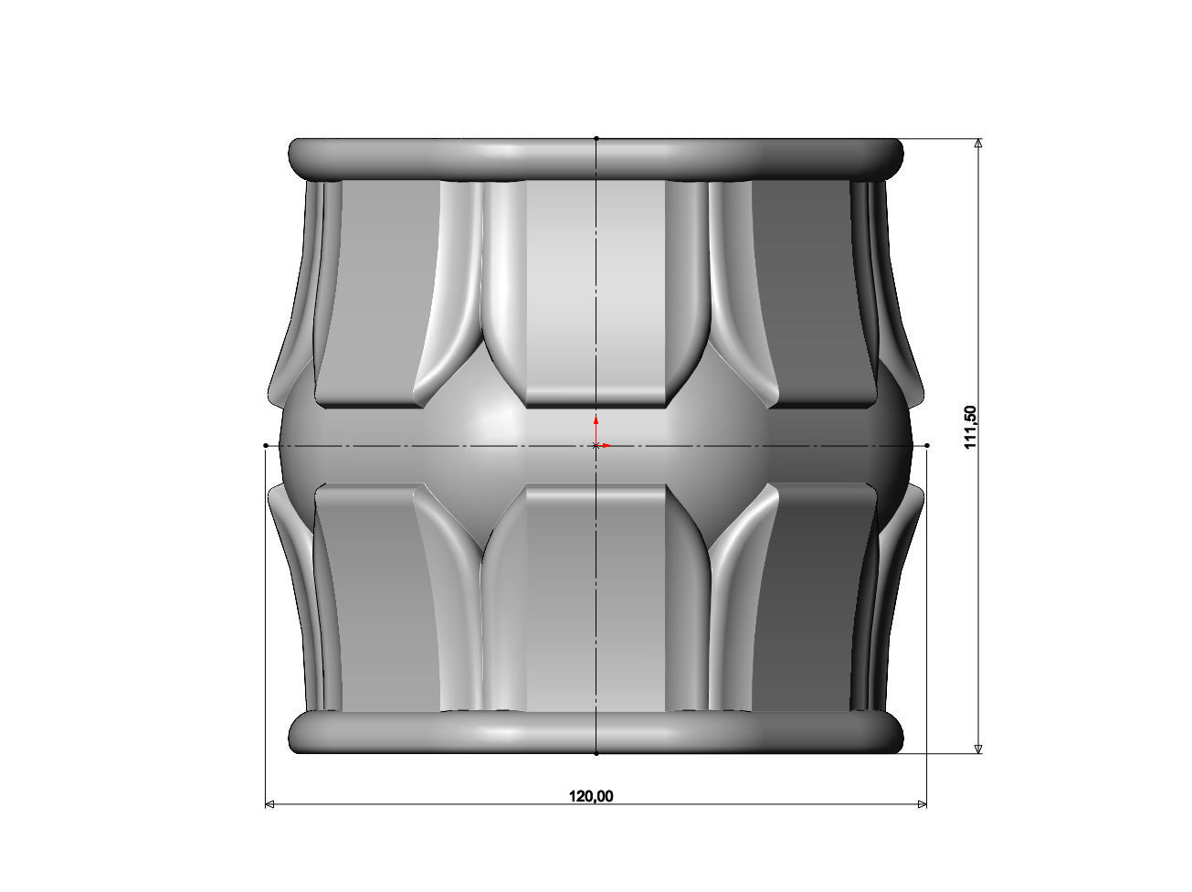 Octagonal decorative lotus bead vase and urn 3D print model_5