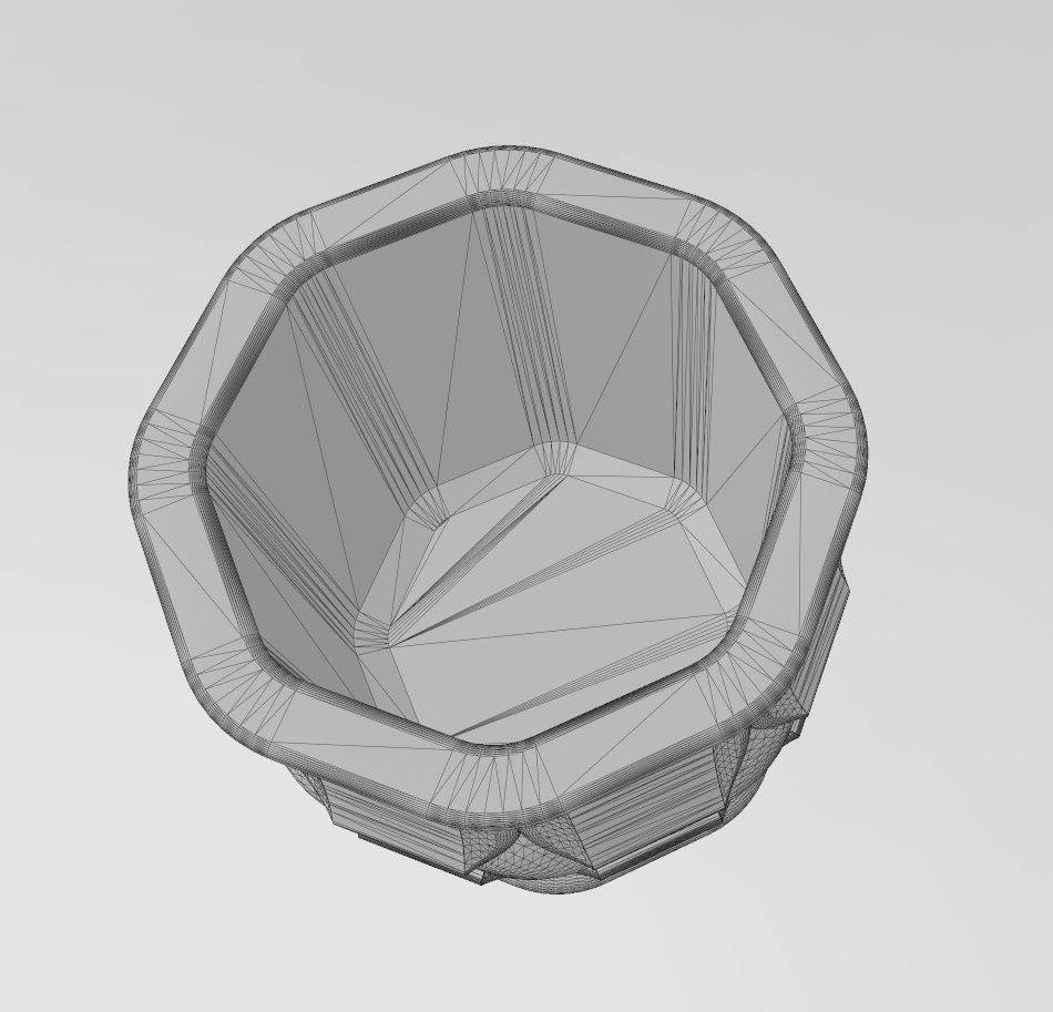 Octagonal decorative lotus bead vase and urn 3D print model_12
