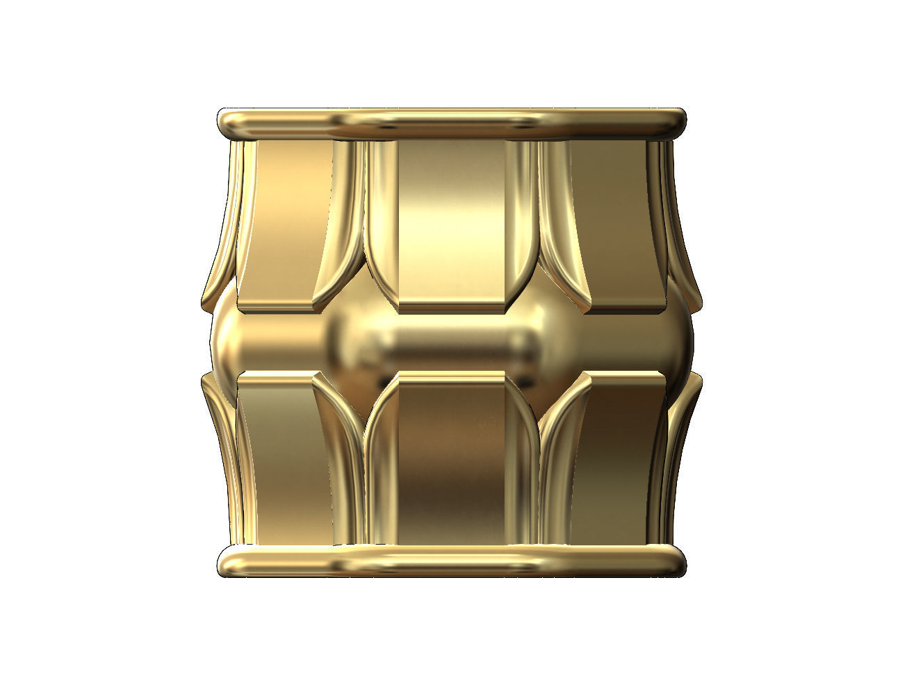 Octagonal decorative lotus bead vase and urn 3D print model_9