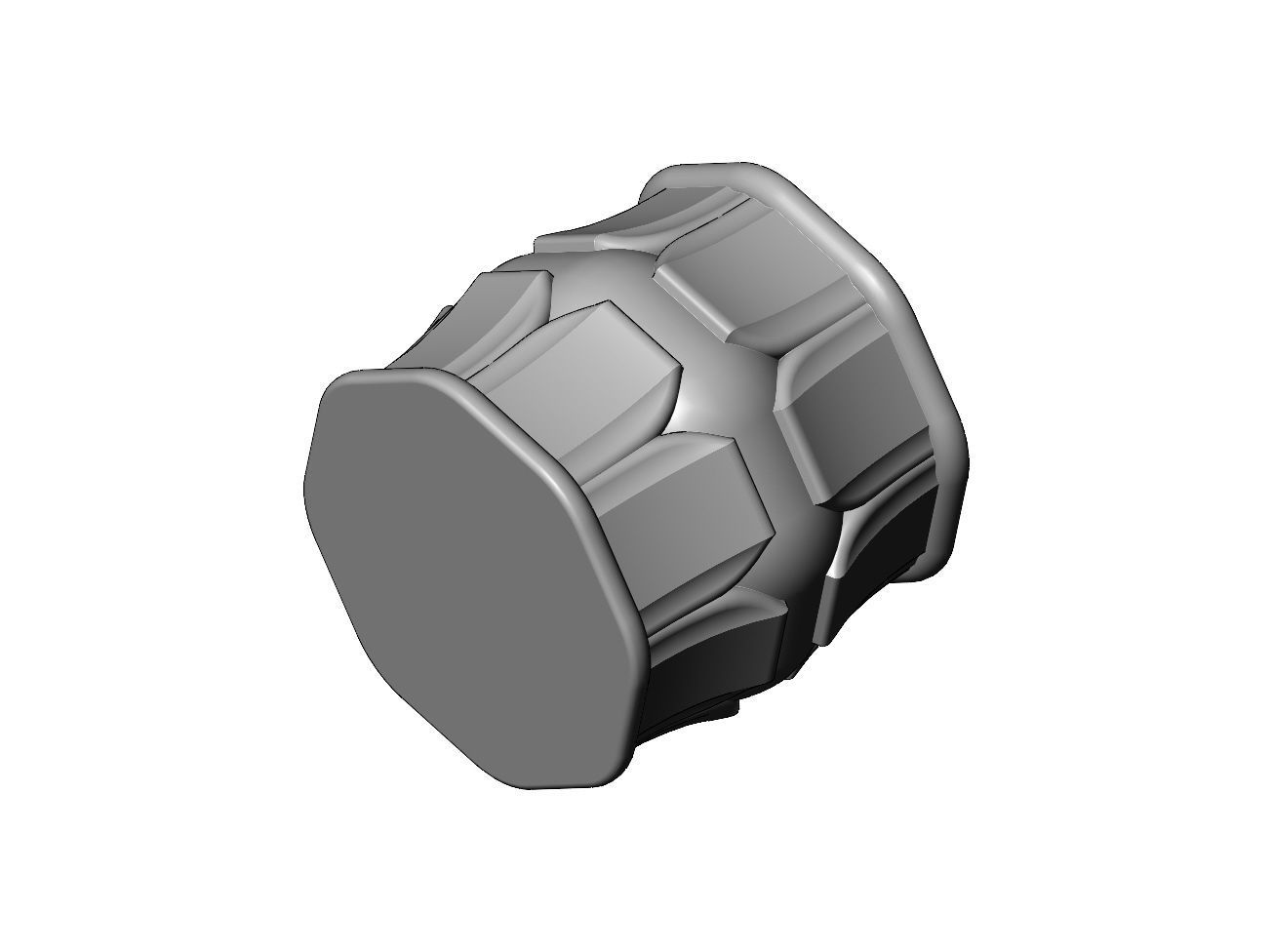 Octagonal decorative lotus bead vase and urn 3D print model_4