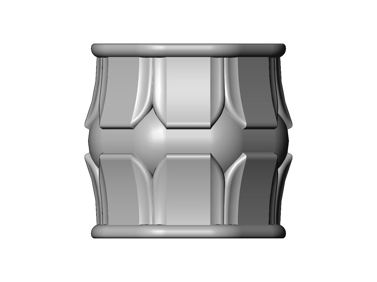 Octagonal decorative lotus bead vase and urn 3D print model_1