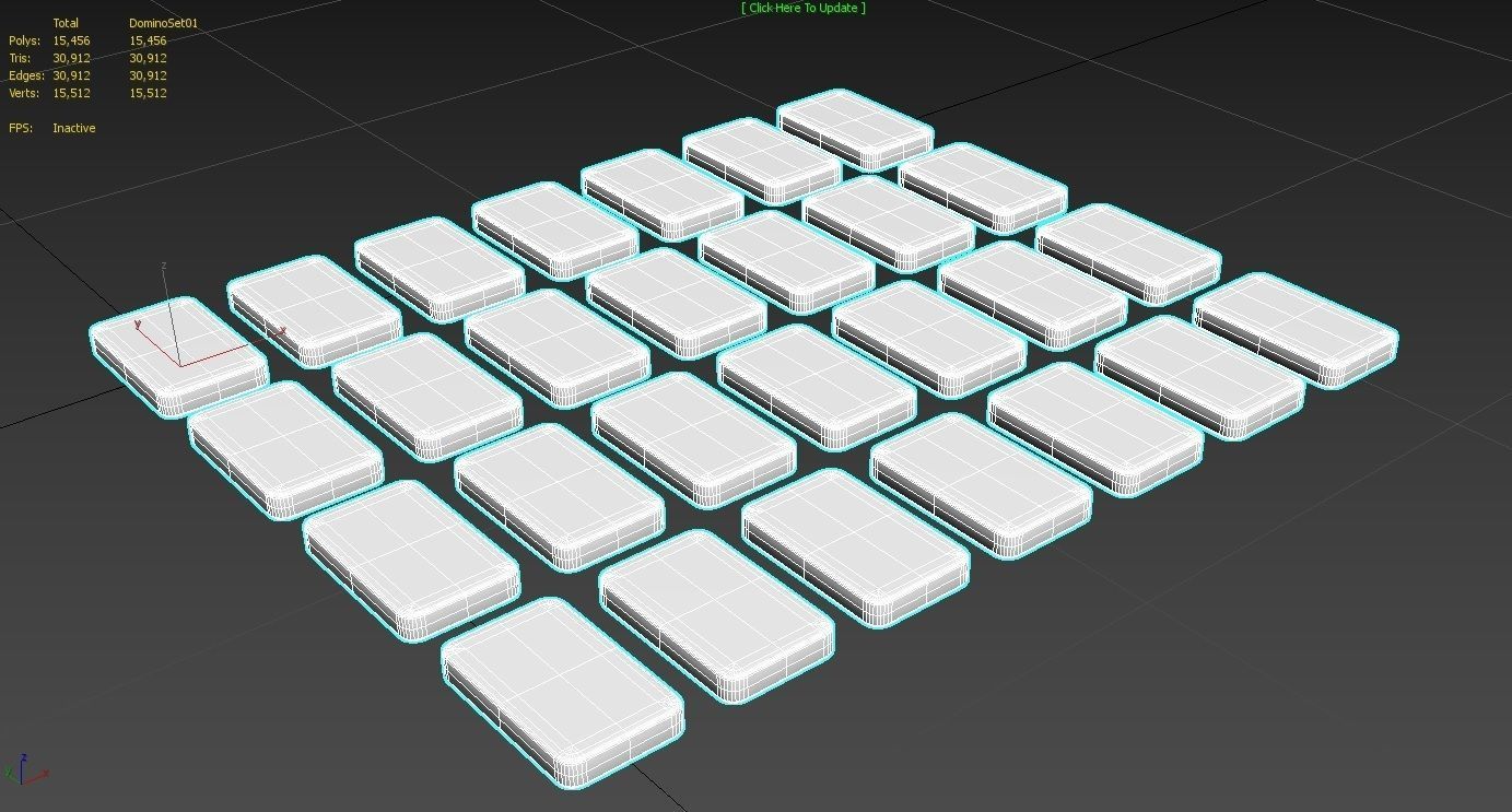 Domino Set M01 Low-poly 3D model_7