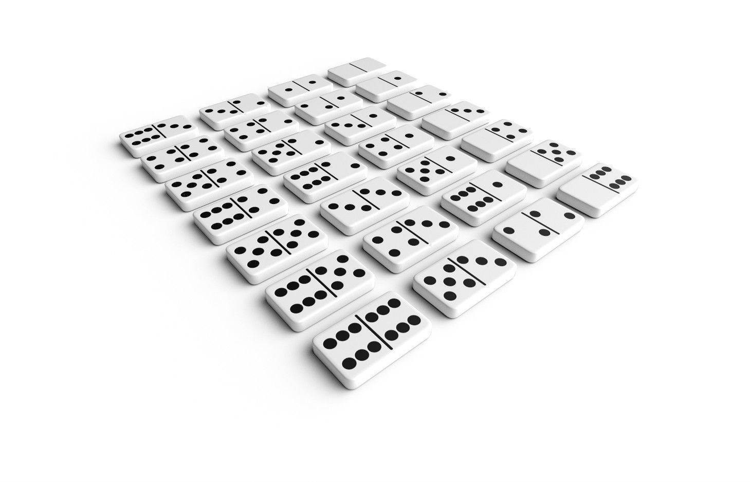 Domino Set M01 Low-poly 3D model_4