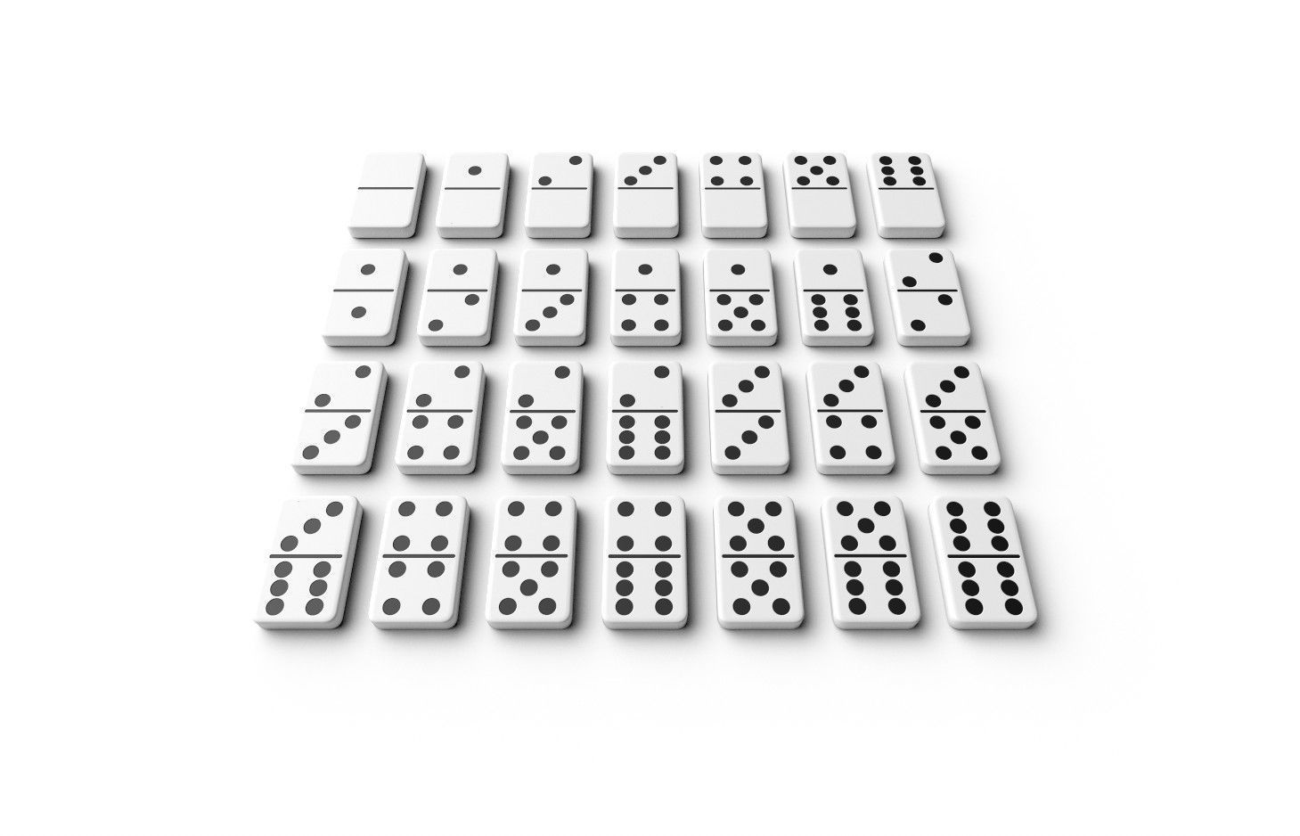 Domino Set M01 Low-poly 3D model_3