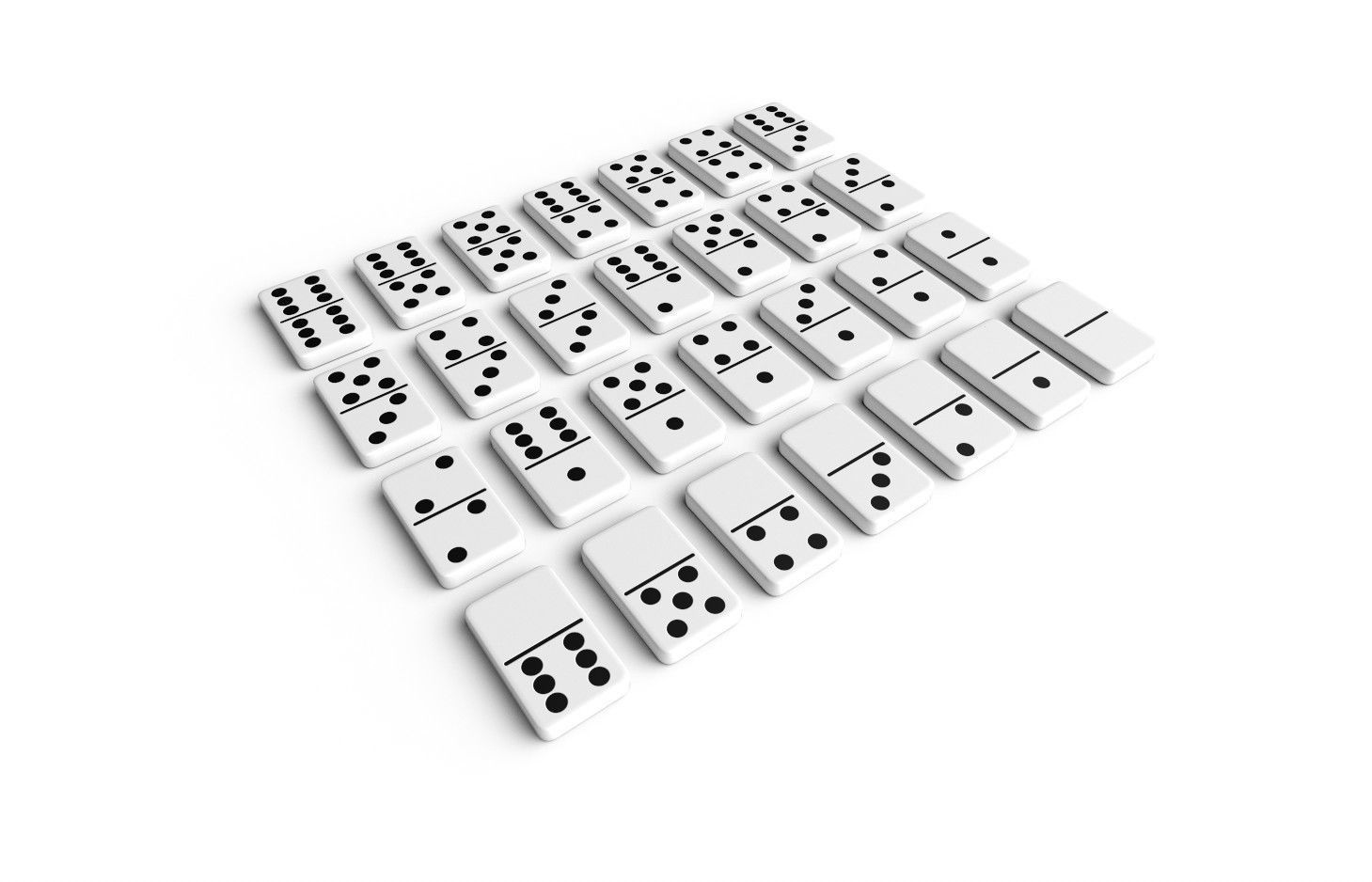 Domino Set M01 Low-poly 3D model_5