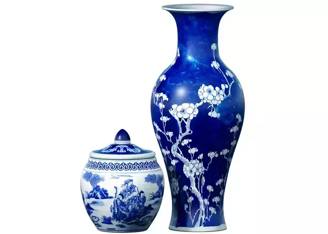 Chinese traditional decorative porcelain vase flowerpot Jar urn