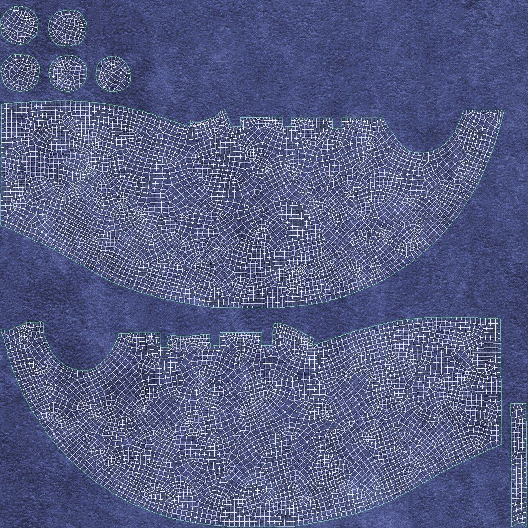 Bagpipes Blue Low-poly 3D model_20