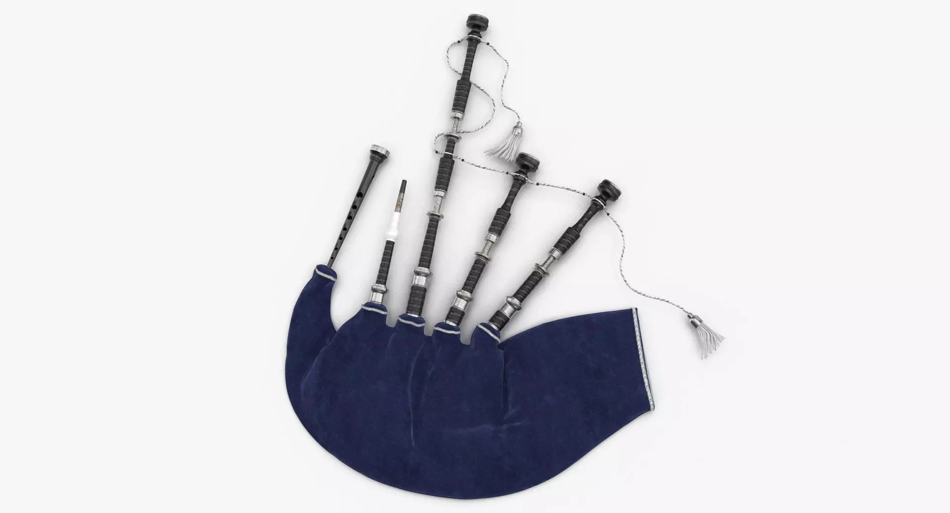 Bagpipes Blue Low-poly 3D model_0