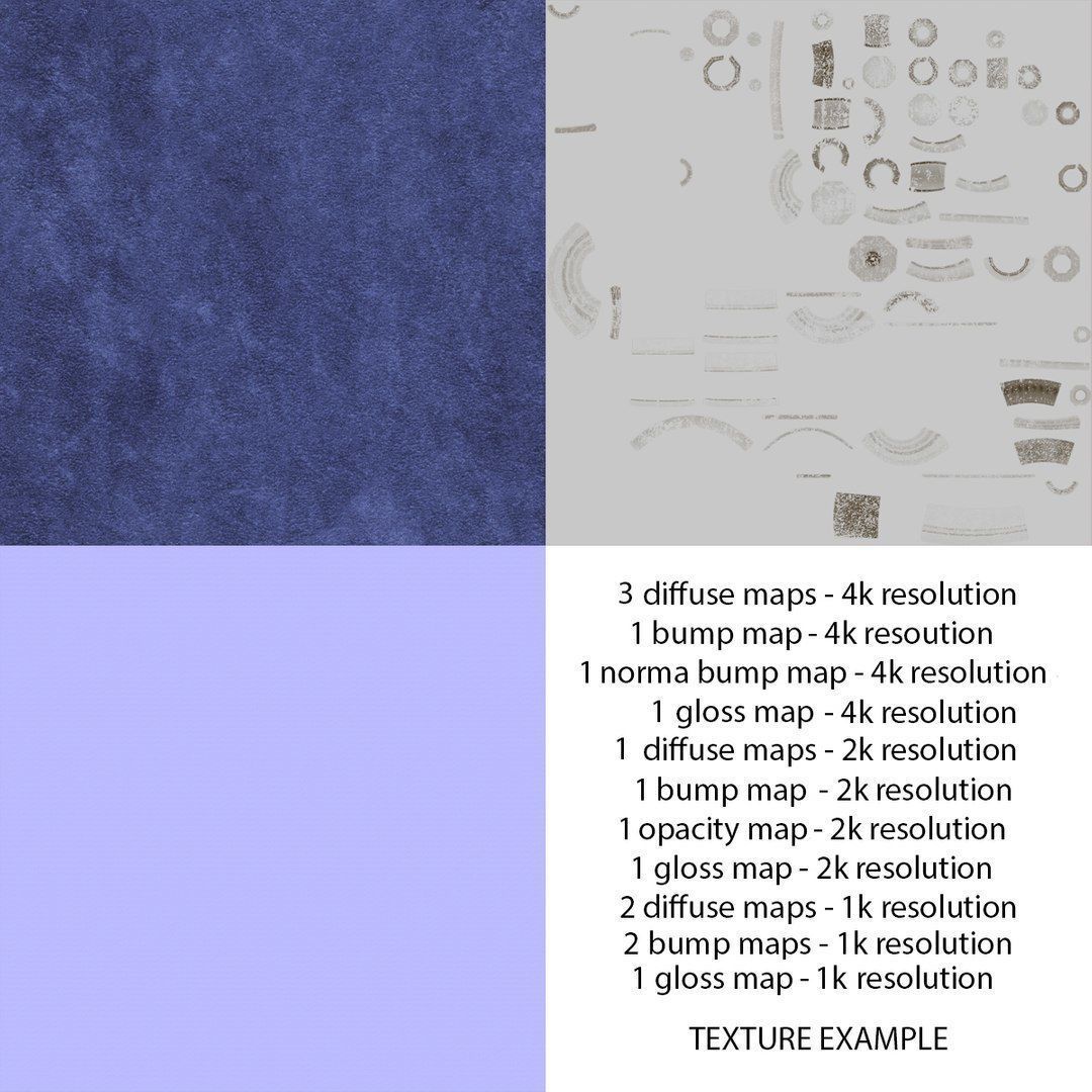 Bagpipes Blue Low-poly 3D model_19