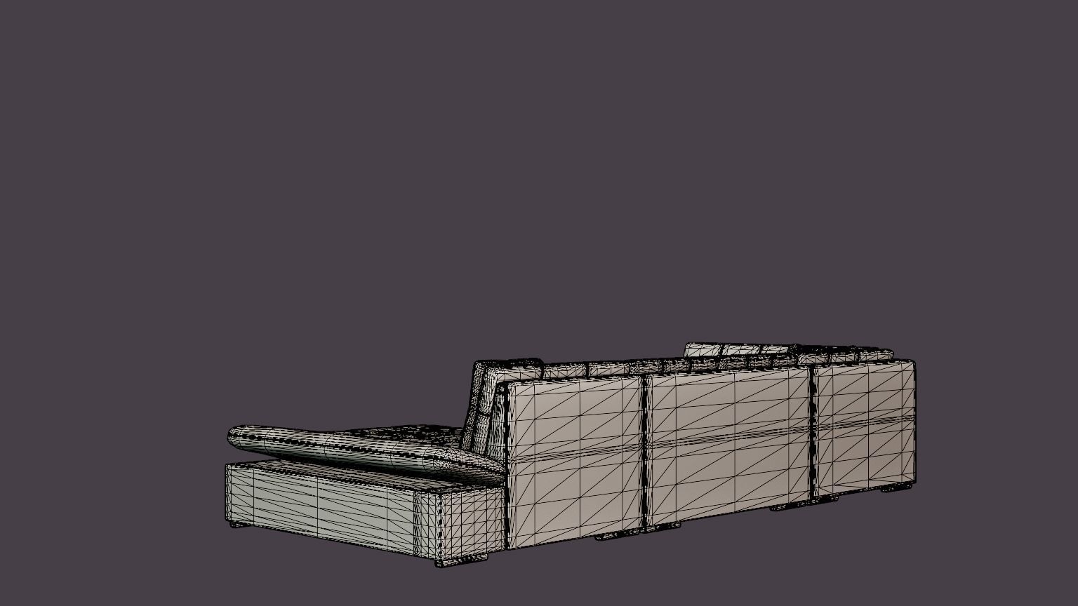 Zumar U Bed Sofa Divan With Storage Right Black Light Low-poly 3D model_6