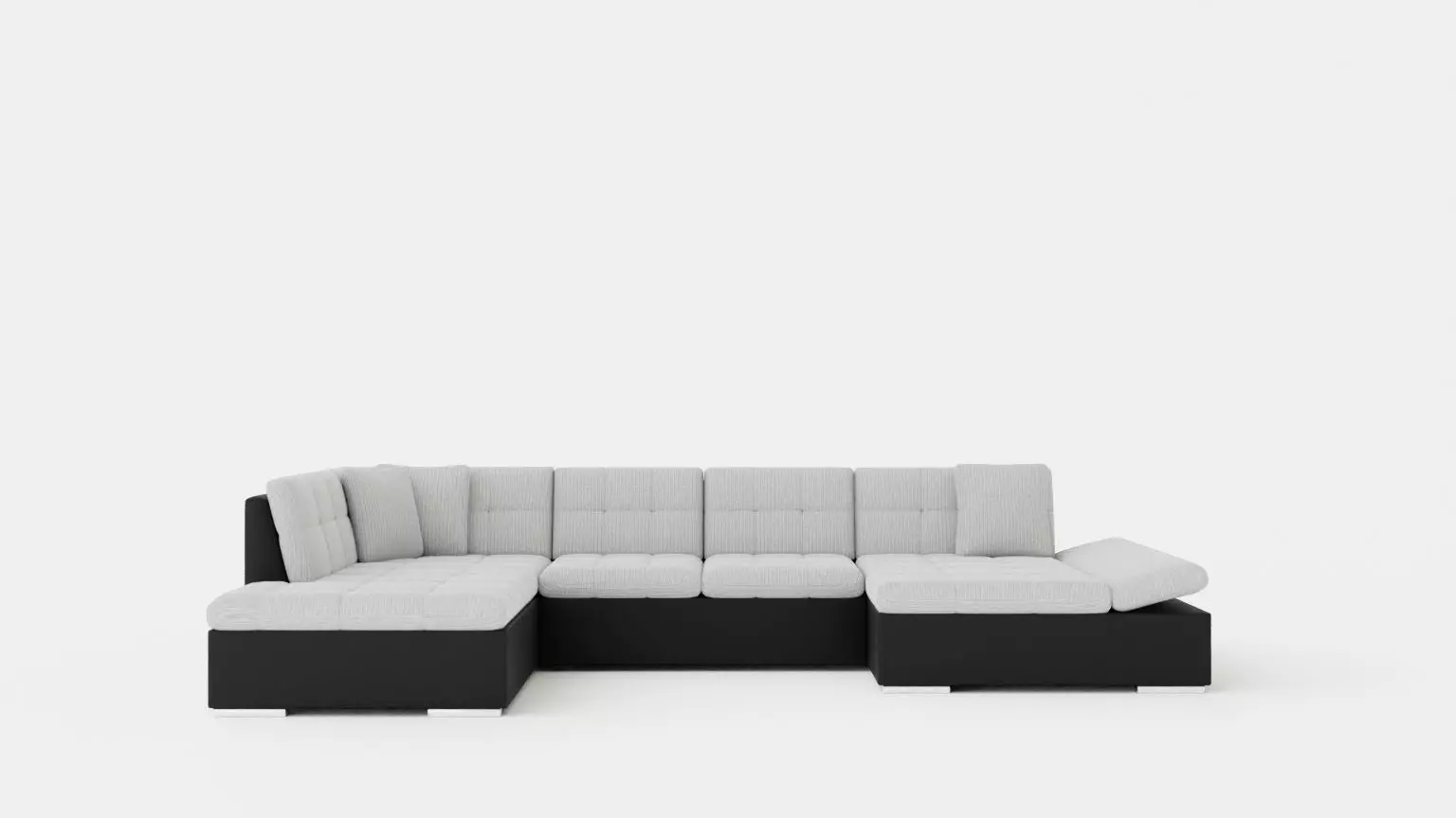 Zumar U Bed Sofa Divan With Storage Right Black Light Low-poly 3D model_0