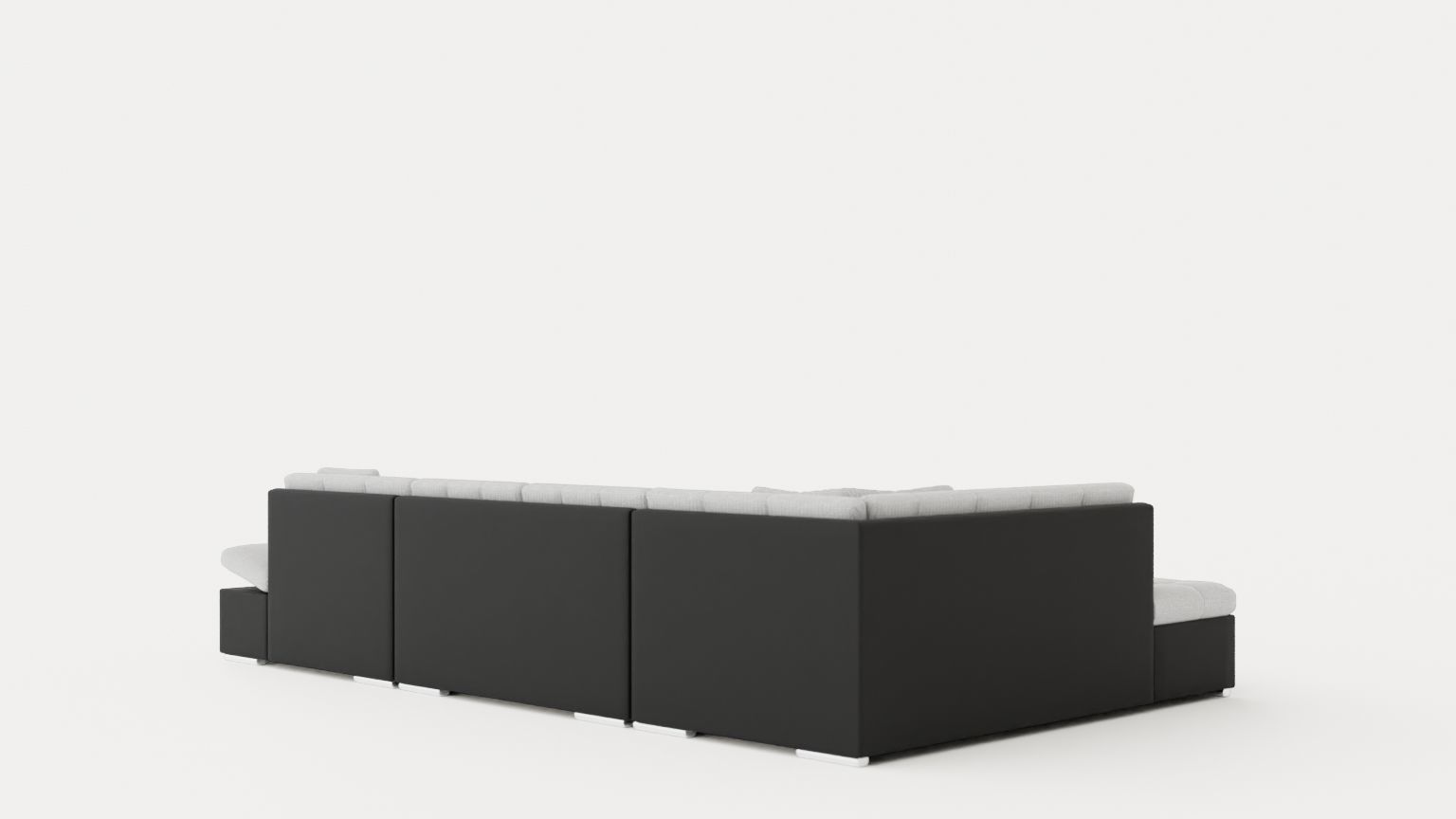 Zumar U Bed Sofa Divan With Storage Right Black Light Low-poly 3D model_3