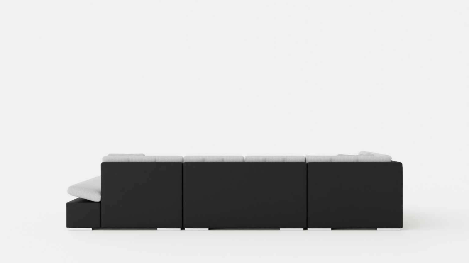 Zumar U Bed Sofa Divan With Storage Right Black Light Low-poly 3D model_4