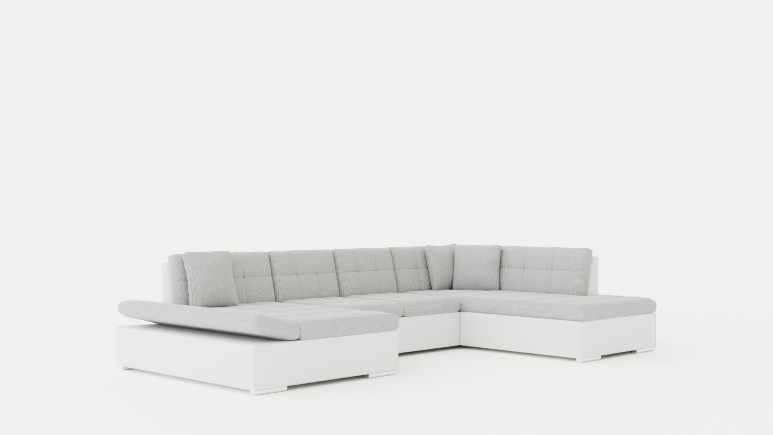 Zumar U Bed Sofa Divan With Storage Left White Light Low-poly 3D model_1