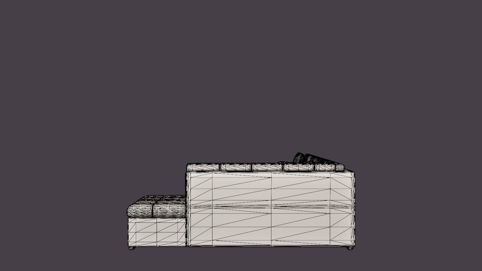 Zumar U Bed Sofa Divan With Storage Left White Light Low-poly 3D model_7