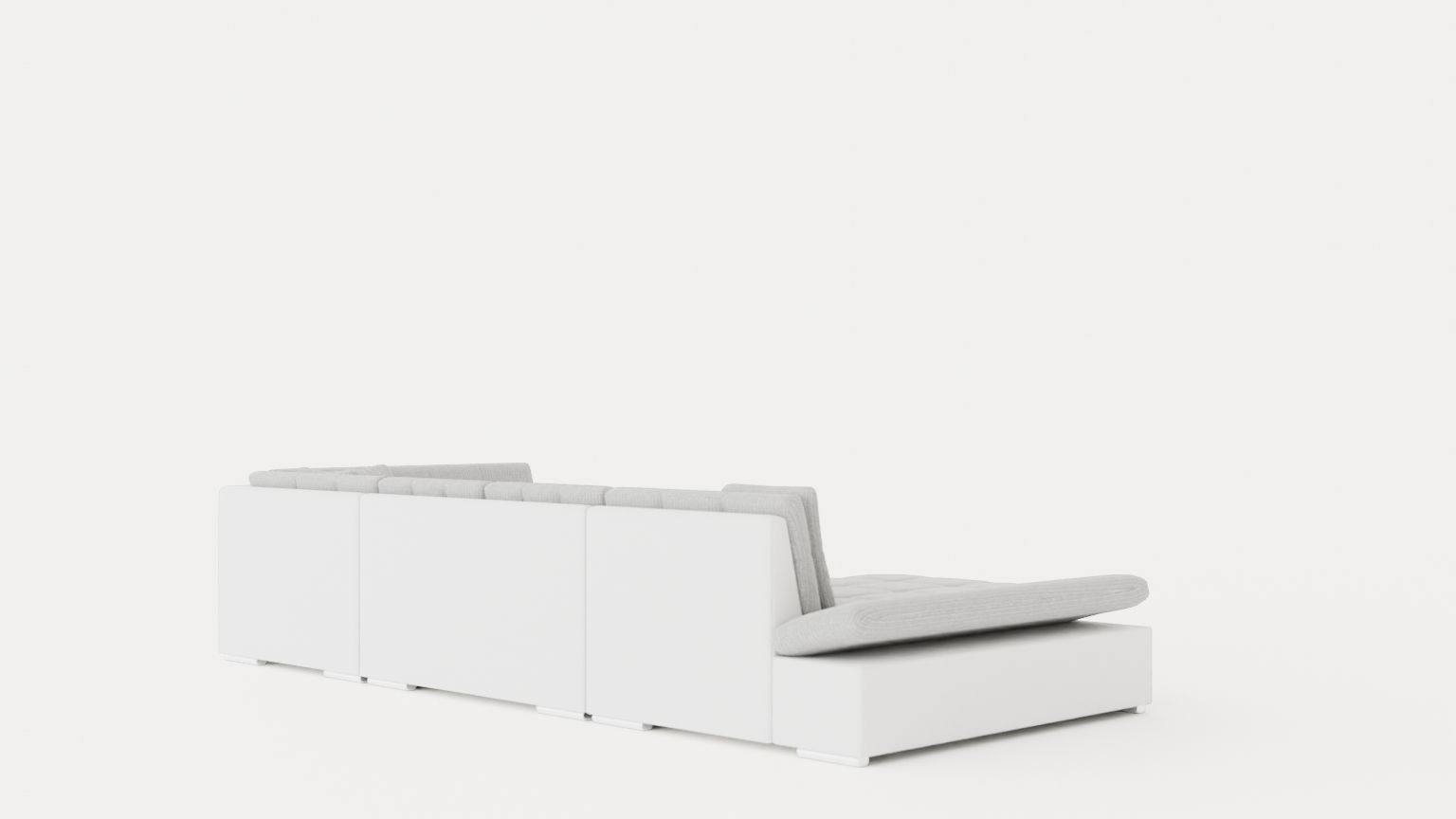 Zumar U Bed Sofa Divan With Storage Left White Light Low-poly 3D model_3