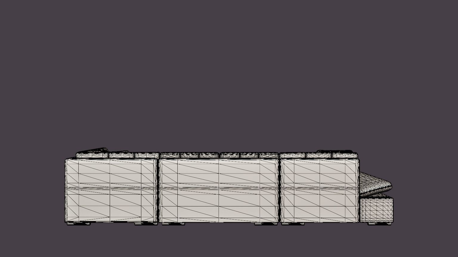 Zumar U Bed Sofa Divan With Storage Left White Light Low-poly 3D model_5