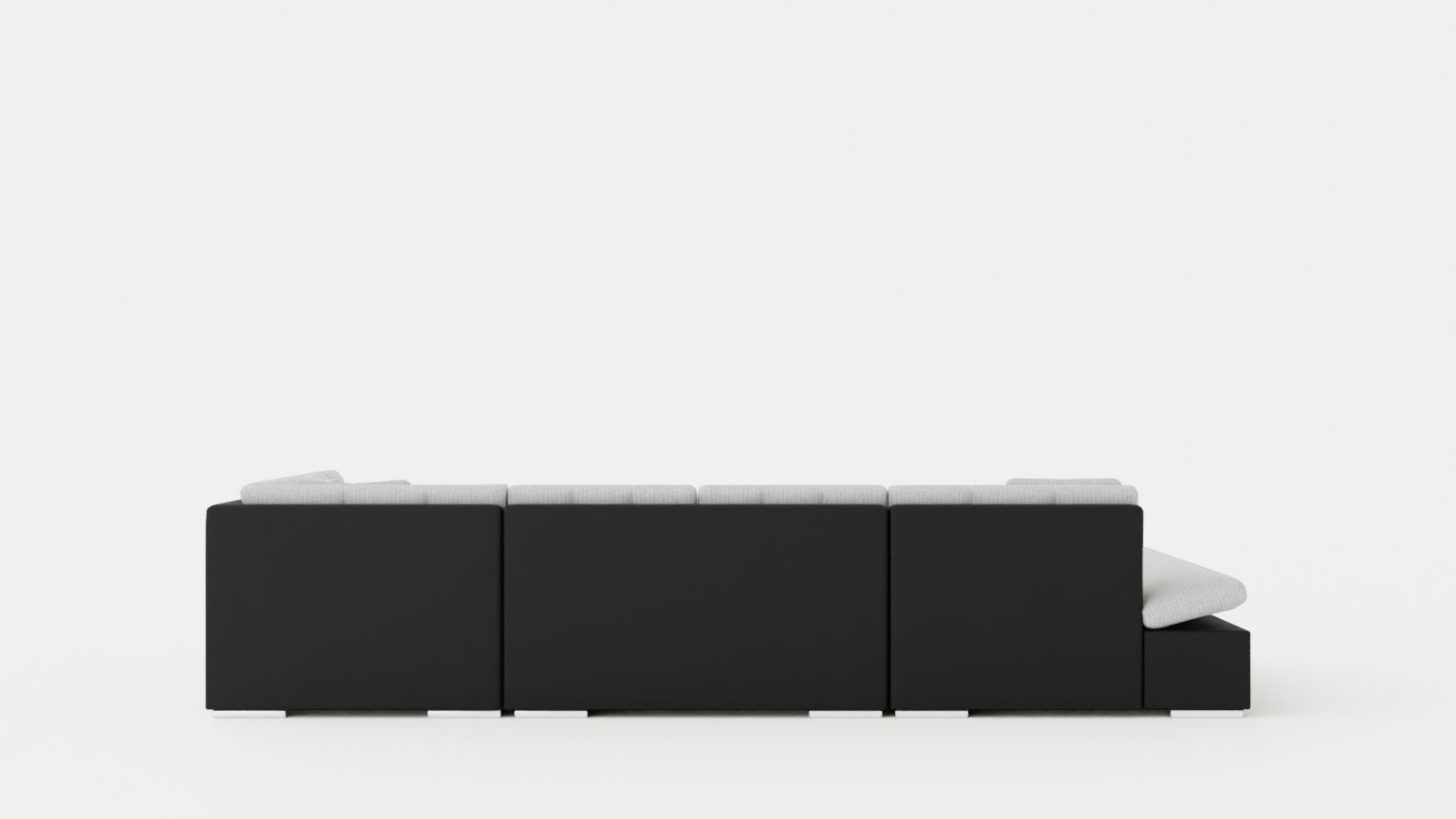 Zumar U Bed Sofa Divan With Storage Left Black Light Low-poly 3D model_4