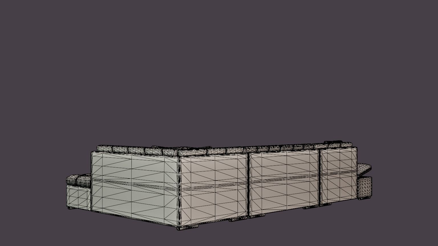 Zumar U Bed Sofa Divan With Storage Left Black Light Low-poly 3D model_6