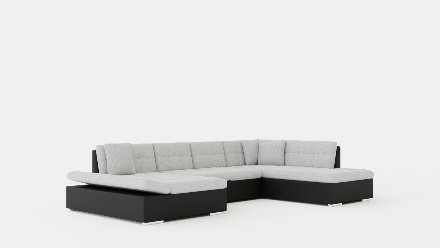 Zumar U Bed Sofa Divan With Storage Left Black Light Low-poly 3D model_1