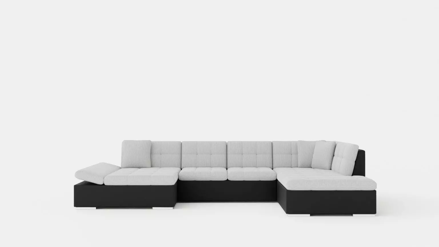 Zumar U Bed Sofa Divan With Storage Left Black Light Low-poly 3D model_0