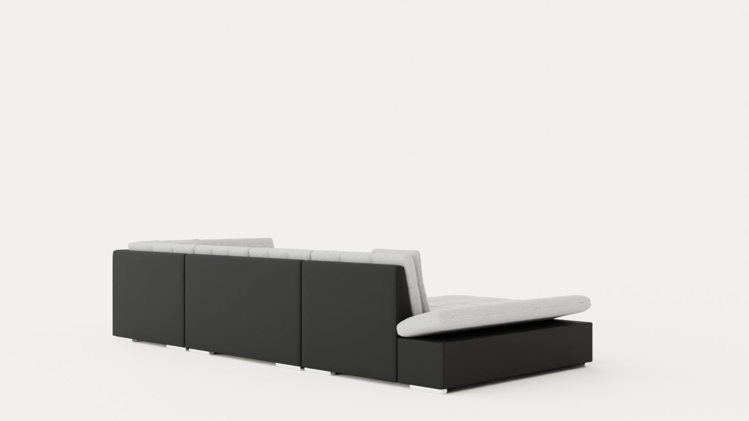 Zumar U Bed Sofa Divan With Storage Left Black Light Low-poly 3D model_3