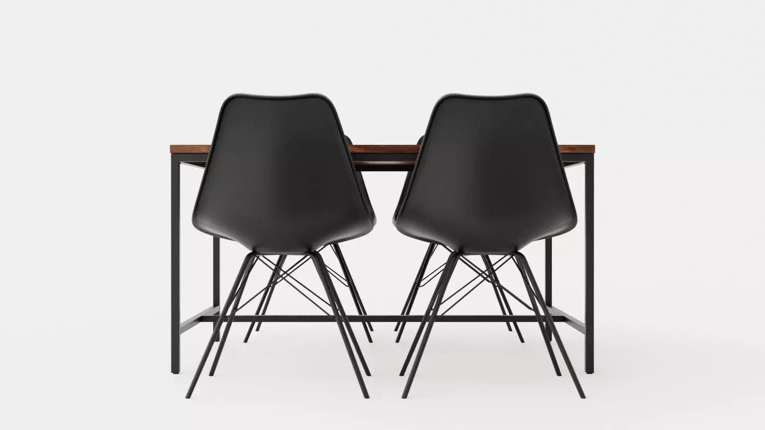 Wilmer Food Group 140 Cm With 4 Shell Chair Low-poly 3D model_0
