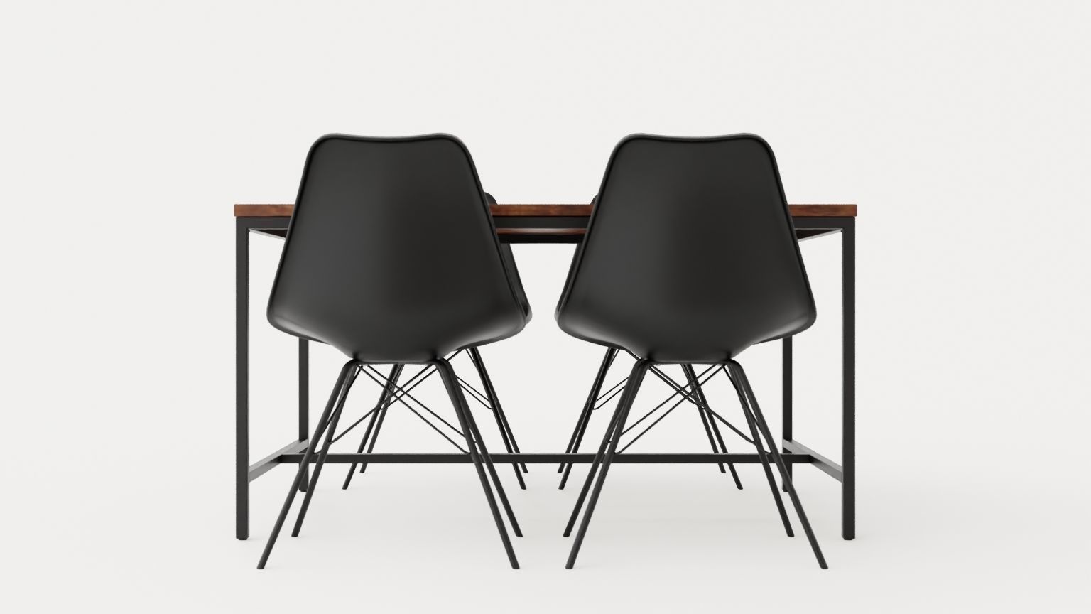 Wilmer Food Group 140 Cm With 4 Shell Chair Low-poly 3D model_4