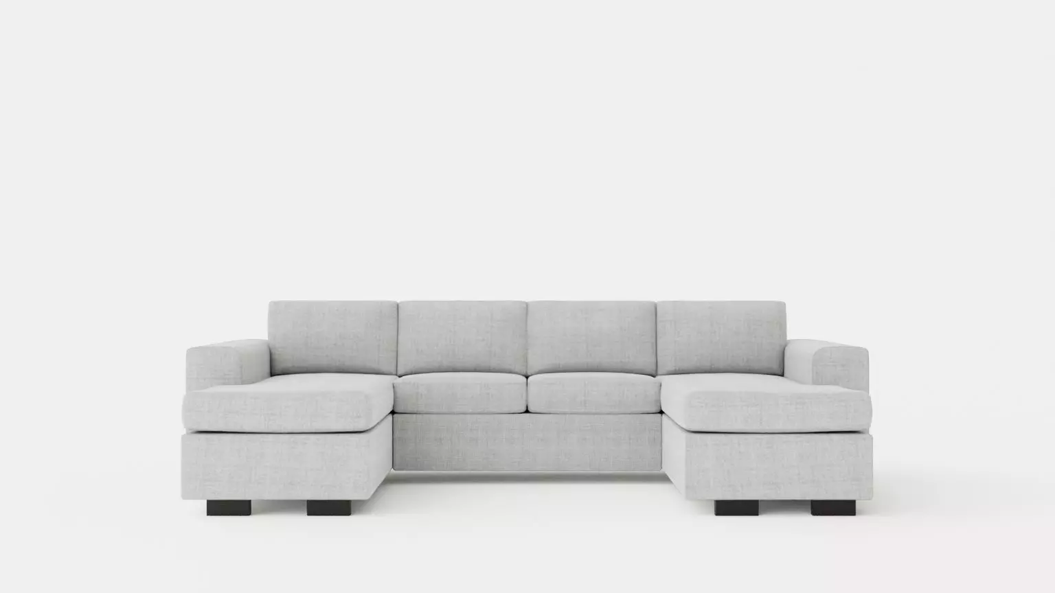 Webster U Sofa With Double Divan Light Gray Low-poly 3D model_0