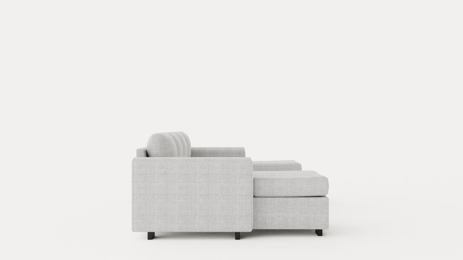 Webster U Sofa With Double Divan Light Gray Low-poly 3D model_2