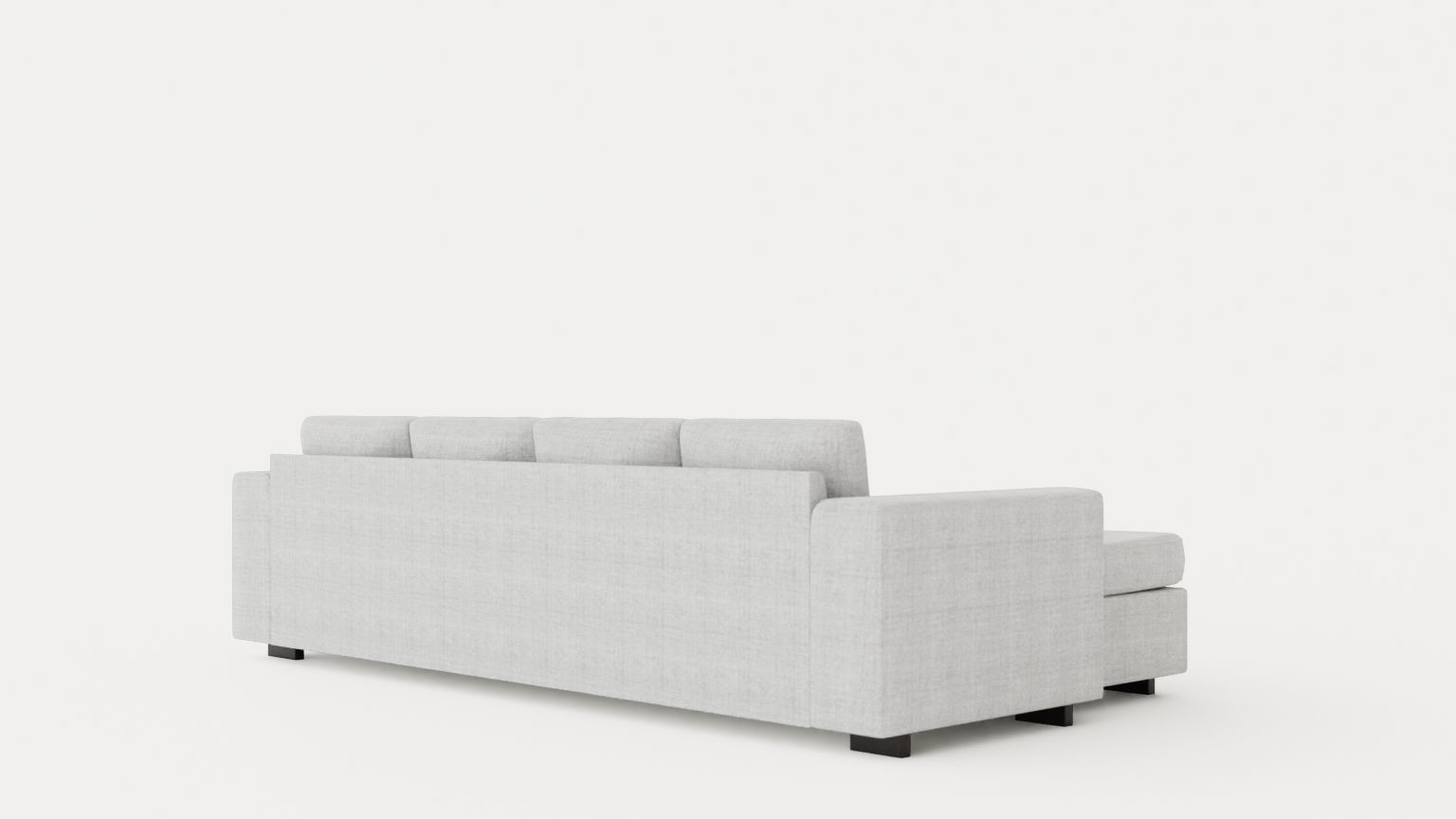 Webster U Sofa With Double Divan Light Gray Low-poly 3D model_3