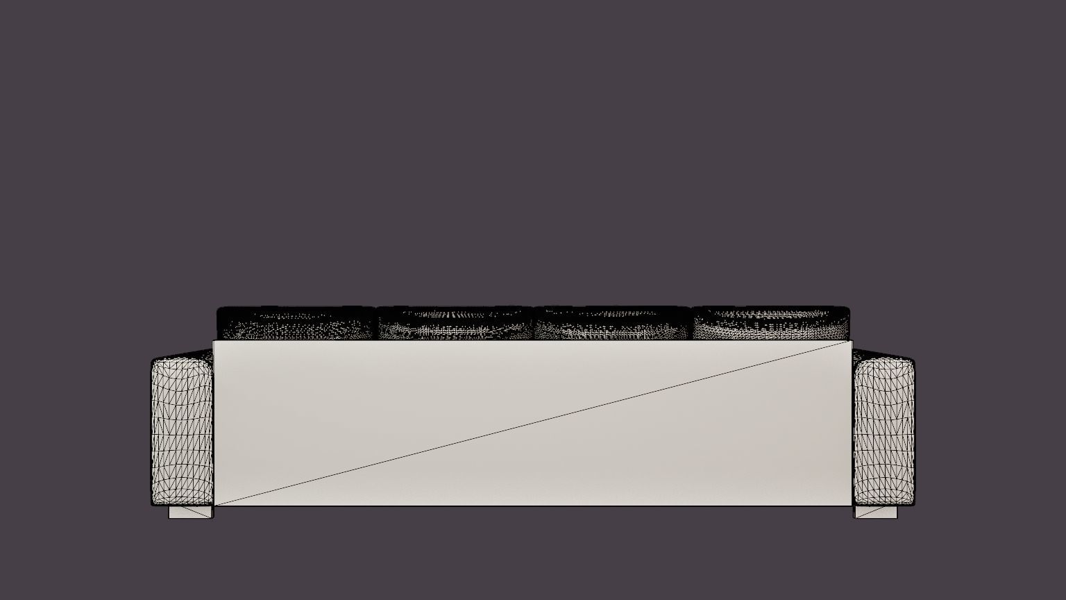 Webster U Sofa With Double Divan Light Gray Low-poly 3D model_5