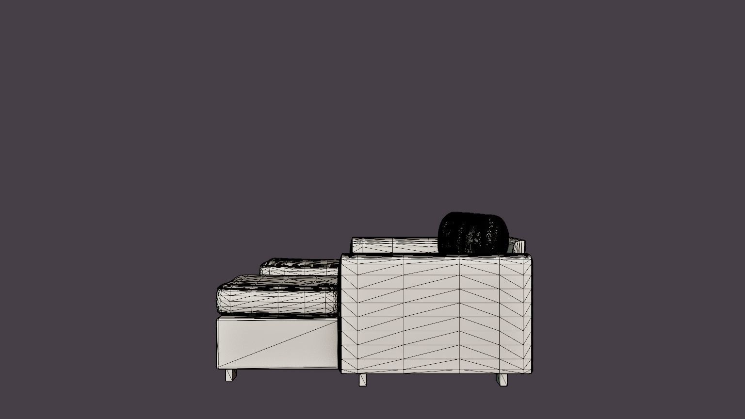 Webster U Sofa With Double Divan Light Gray Low-poly 3D model_7