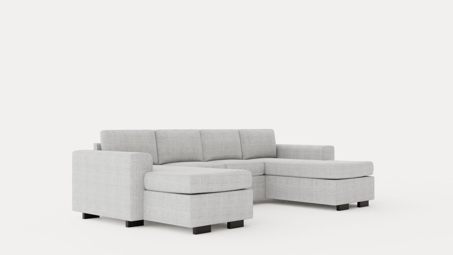 Webster U Sofa With Double Divan Light Gray Low-poly 3D model_1