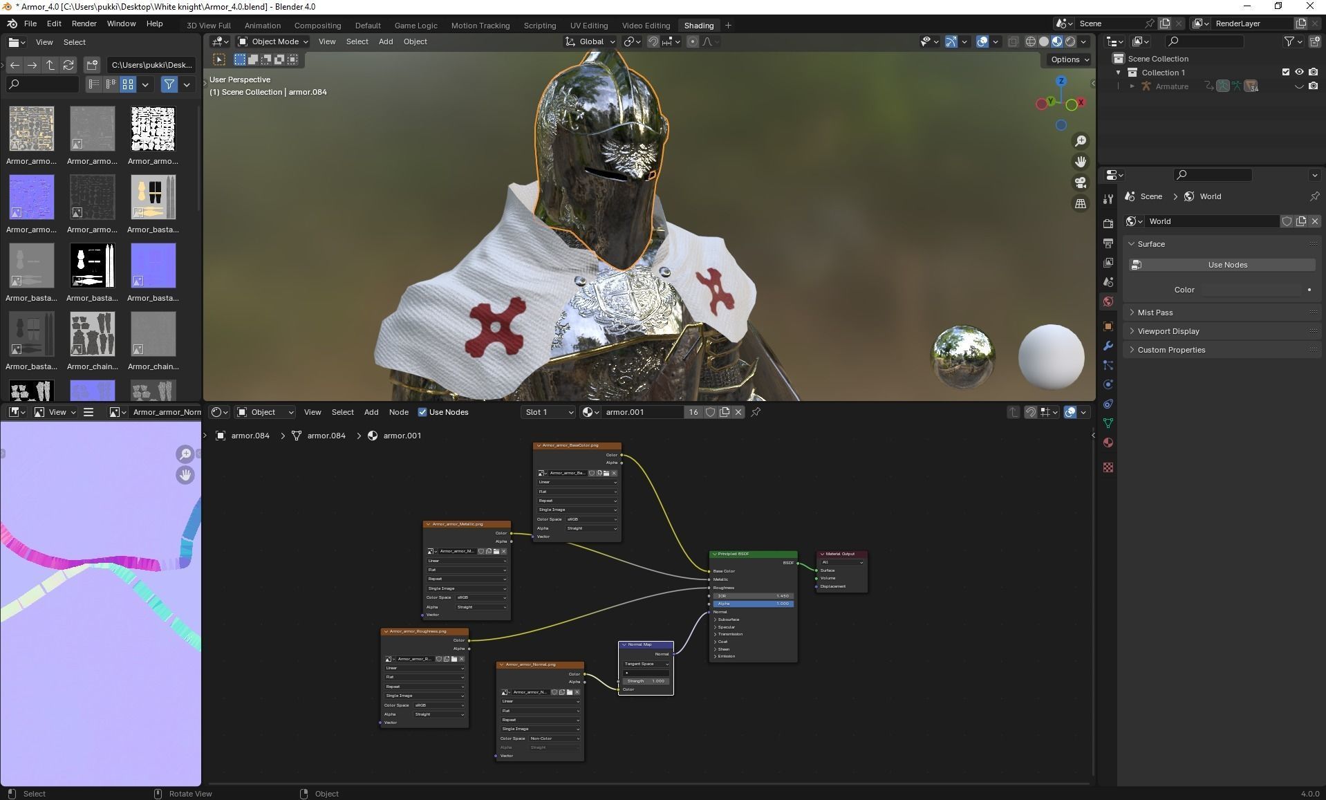 White Knight Low-poly 3D model_16