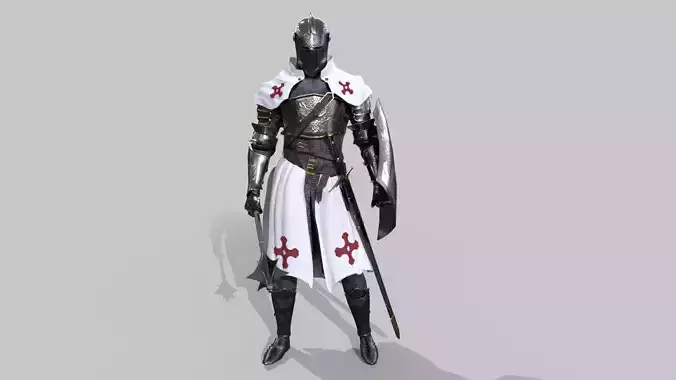 White Knight Low-poly 3D model