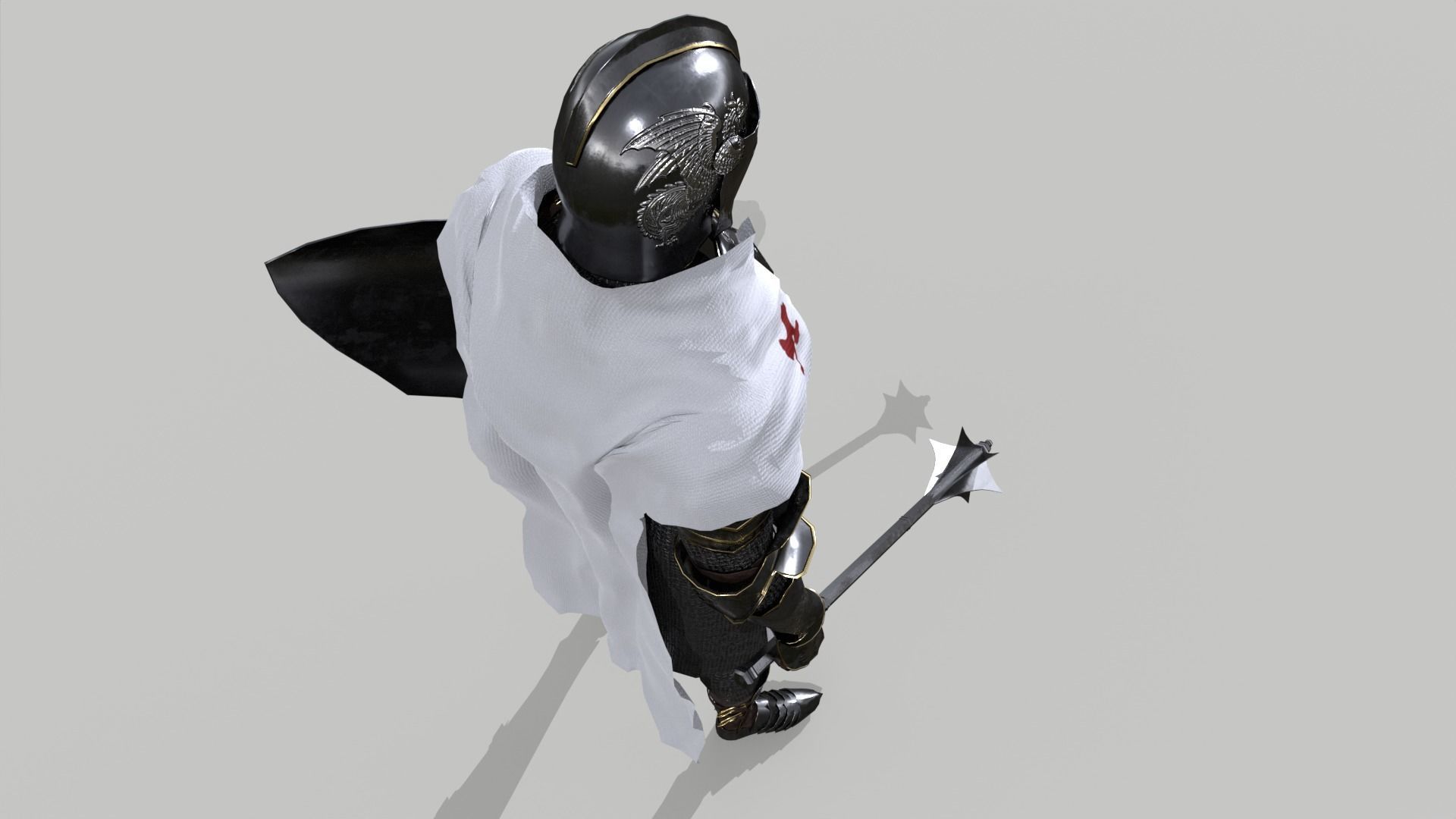 White Knight Low-poly 3D model_6