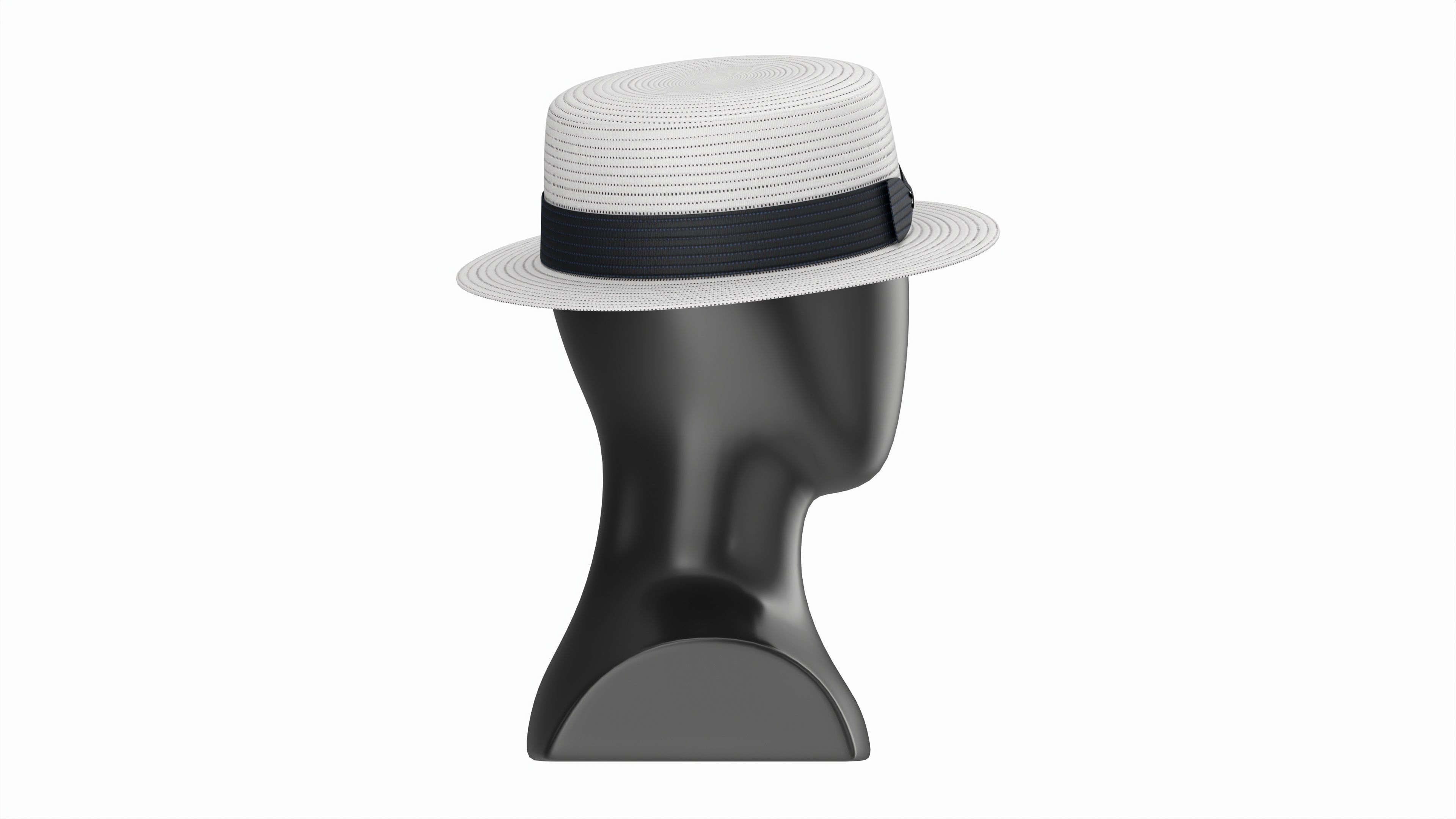 Store display mannequin head with Boater hat 3D model_5