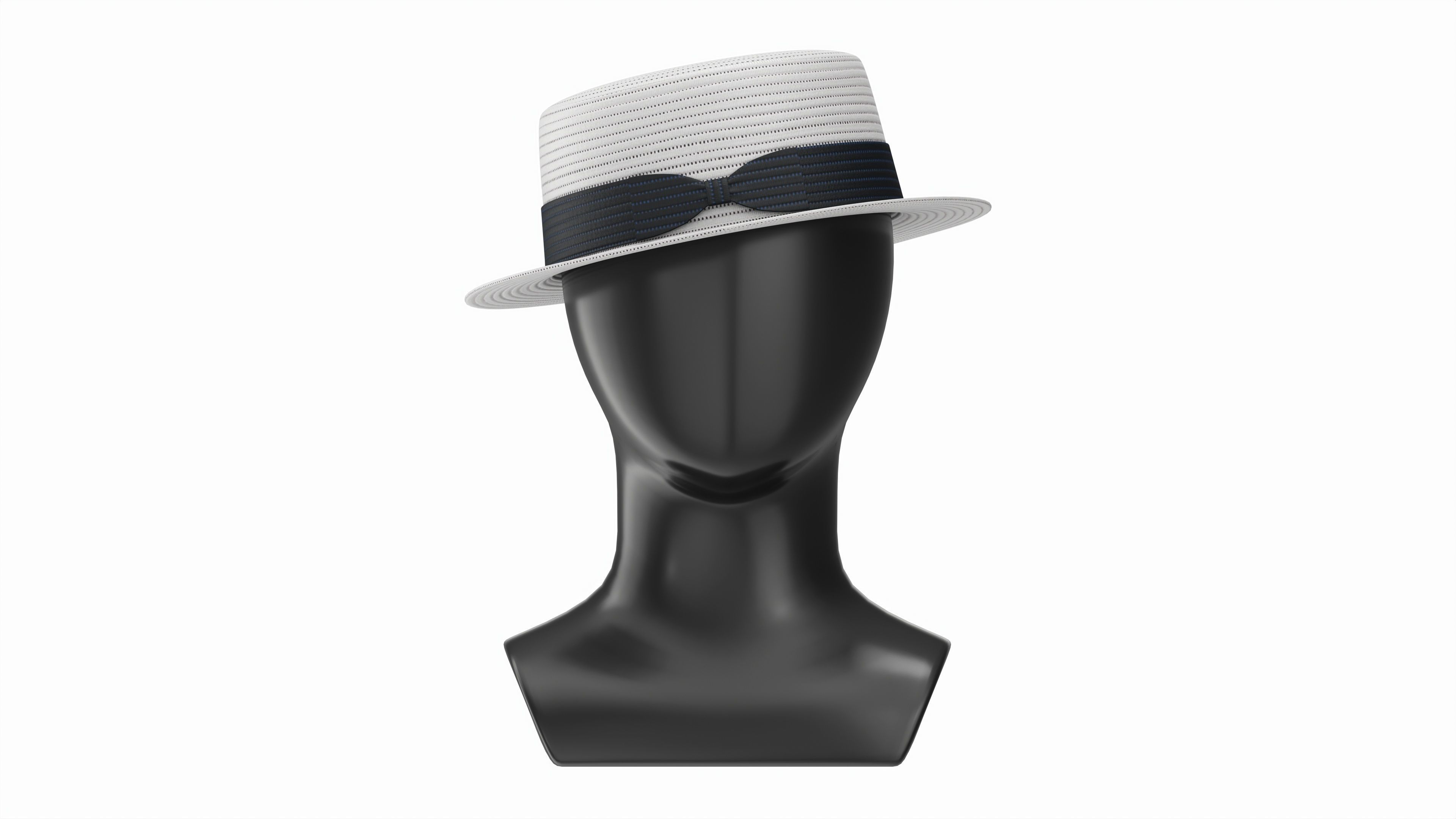Store display mannequin head with Boater hat 3D model_4