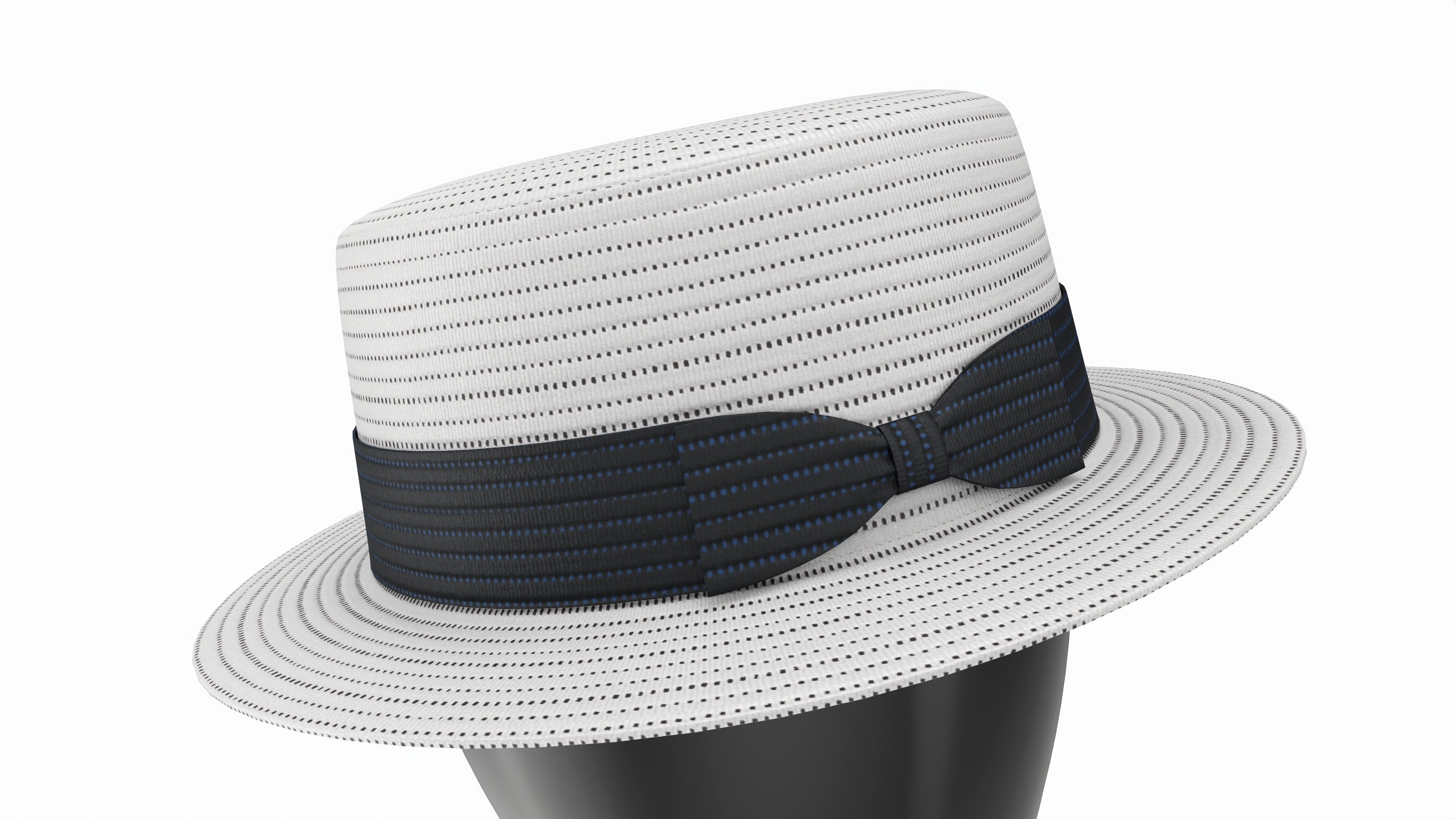 Store display mannequin head with Boater hat 3D model_2