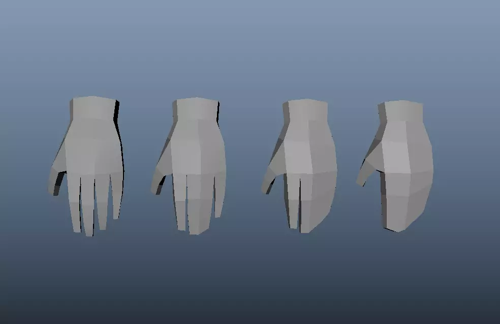 low poly hands Low-poly 3D model