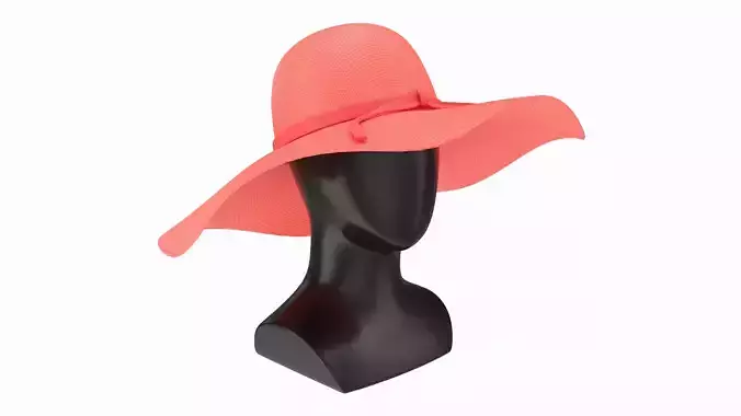 Store display mannequin head with Floppy hat 3D model