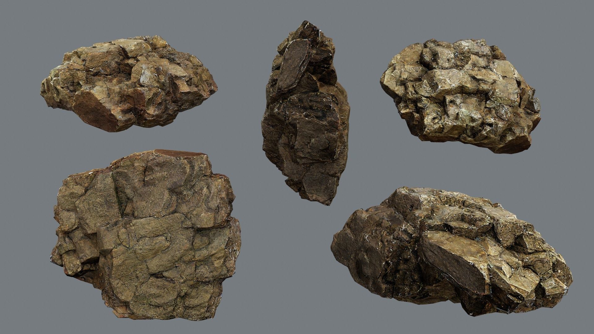 cave rocks Low-poly 3D model_12