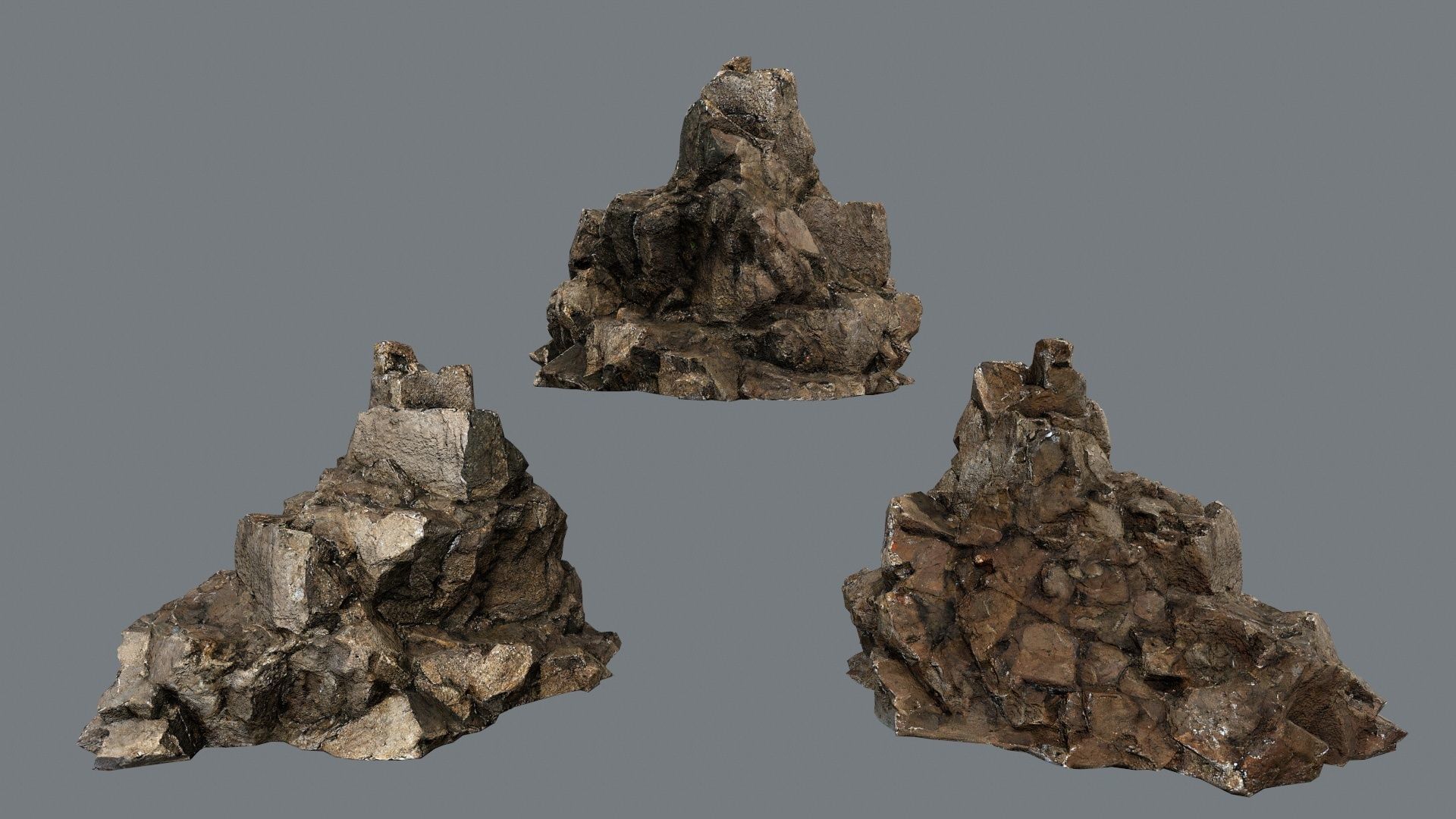 cave rocks Low-poly 3D model_7